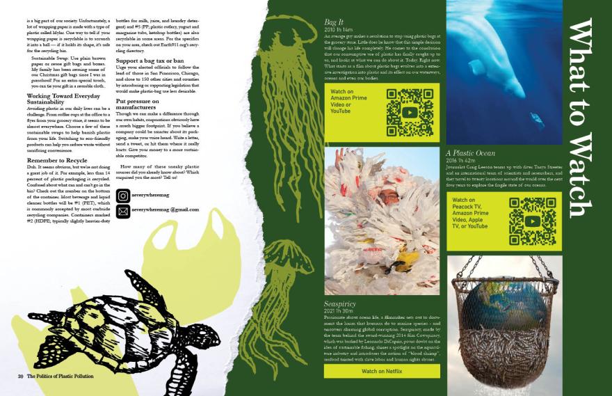 2 Page Spread about ocean pollution