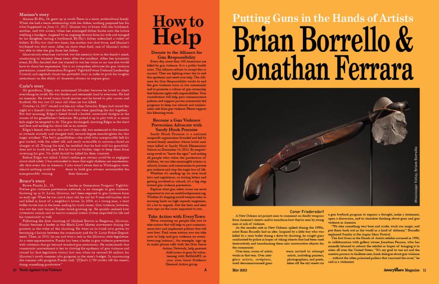 2 Page Spread regarding gun violence