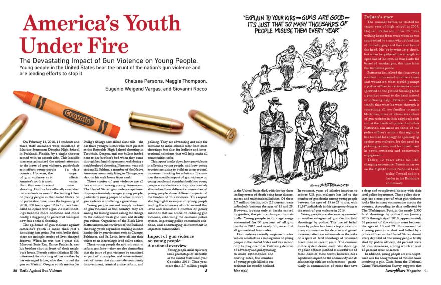 2 Page Spread regarding gun violence