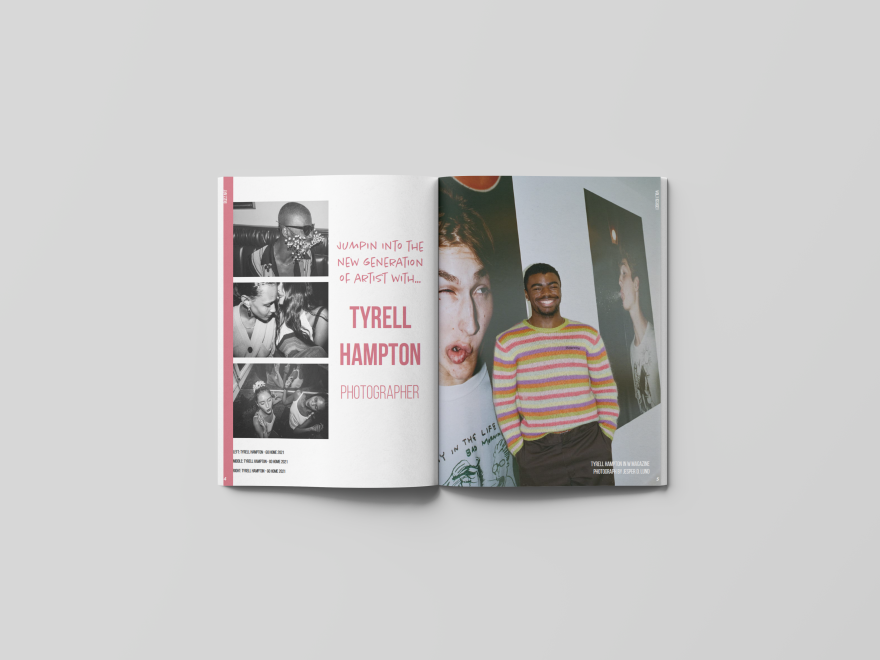 Magazine Spread of Tyrell Hampton