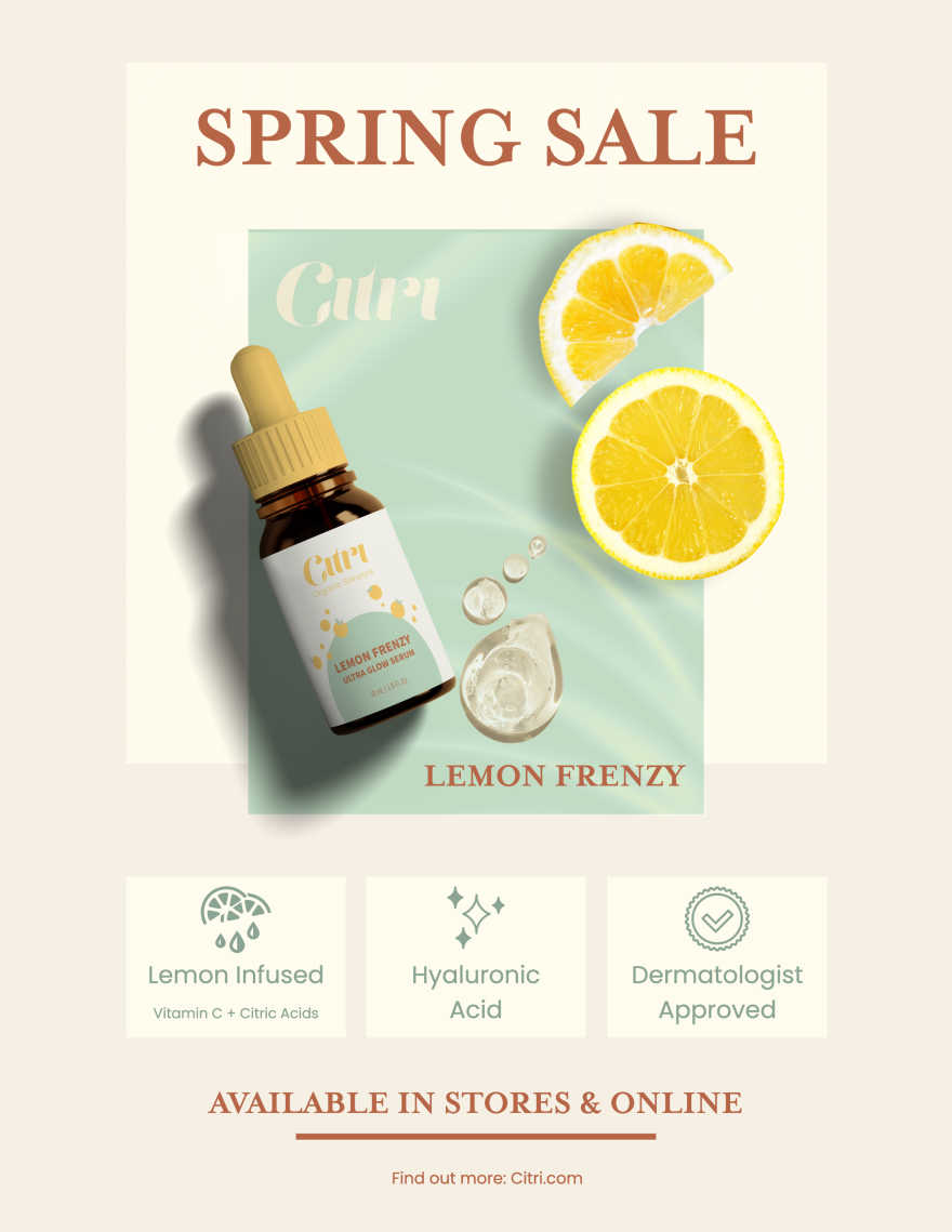 Skincare ad with lemon wedges pictured