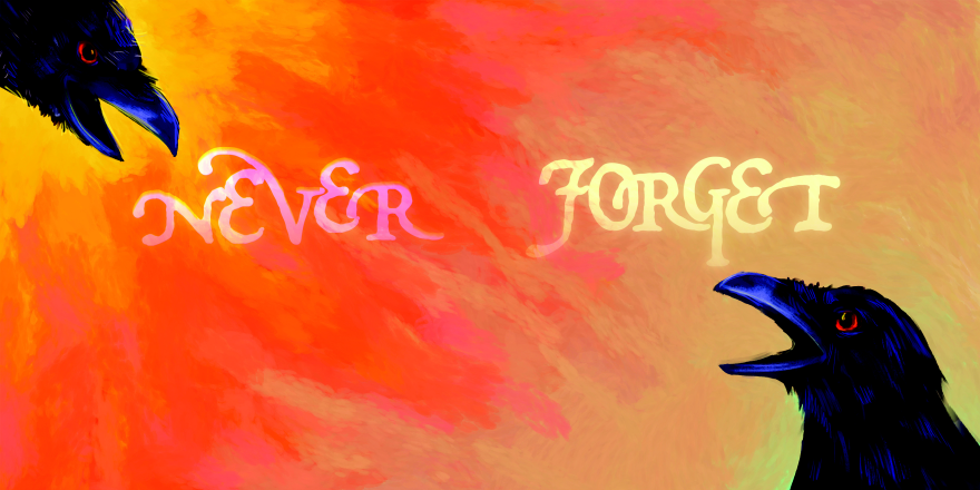 Two crows staring at eachother