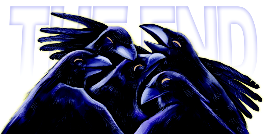 Crows happily embracing