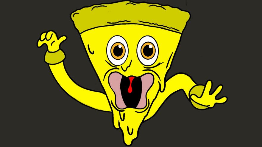 Triangular cheese looks terrified