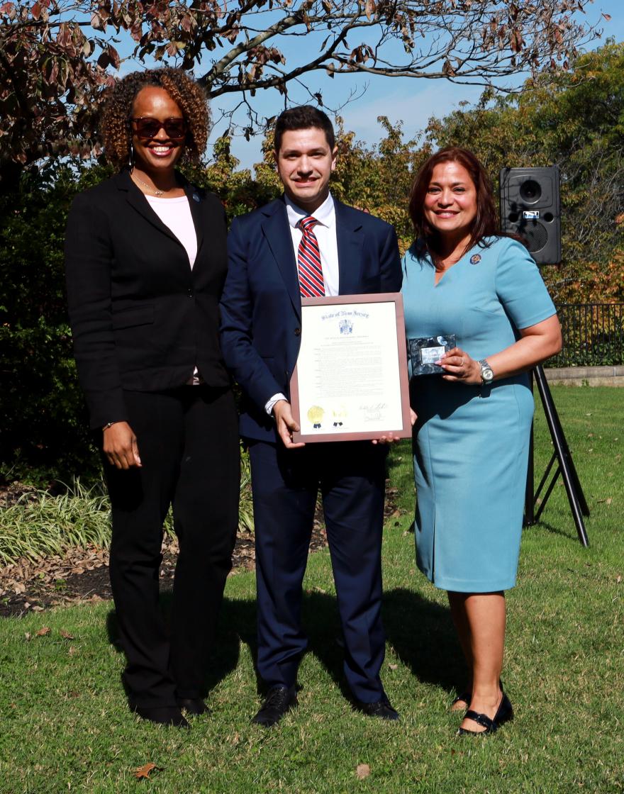 Assemblywomen Angela McKnight and Annette Chaparro with President Acebo 1