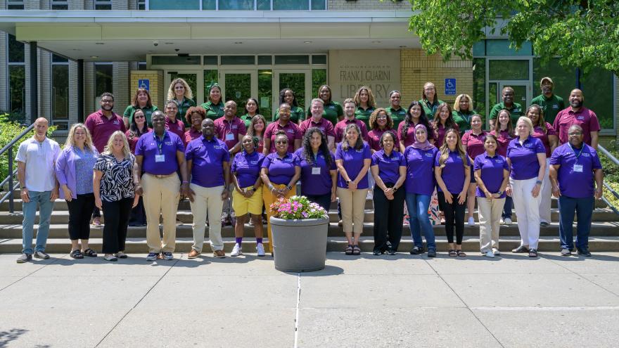 group of 45 people standing