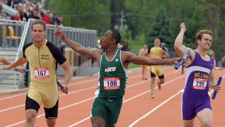 Anthony Miles, NJCU track star, wins national title on May 28, 2005.