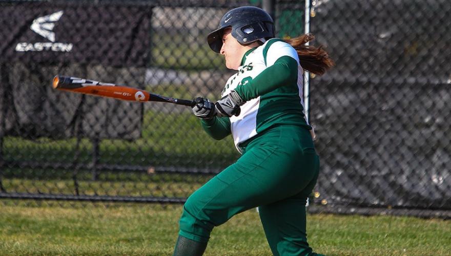 woman playing softball