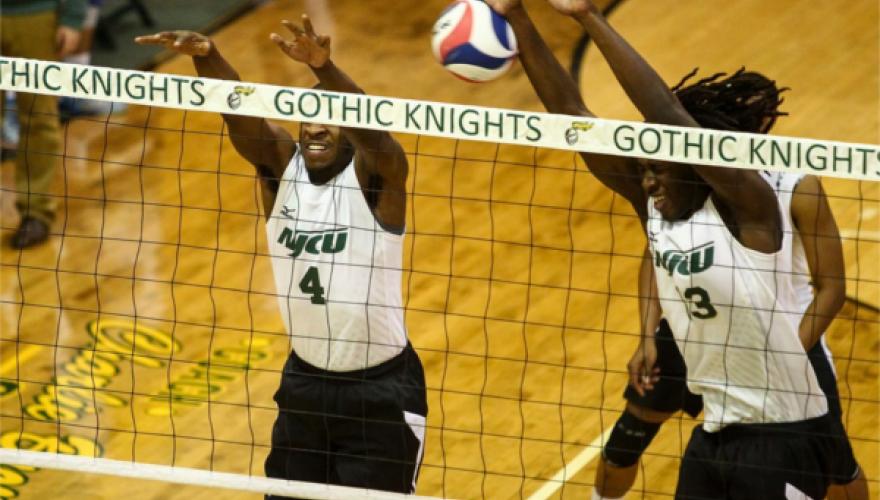 NJCU Men's volleyball game being played