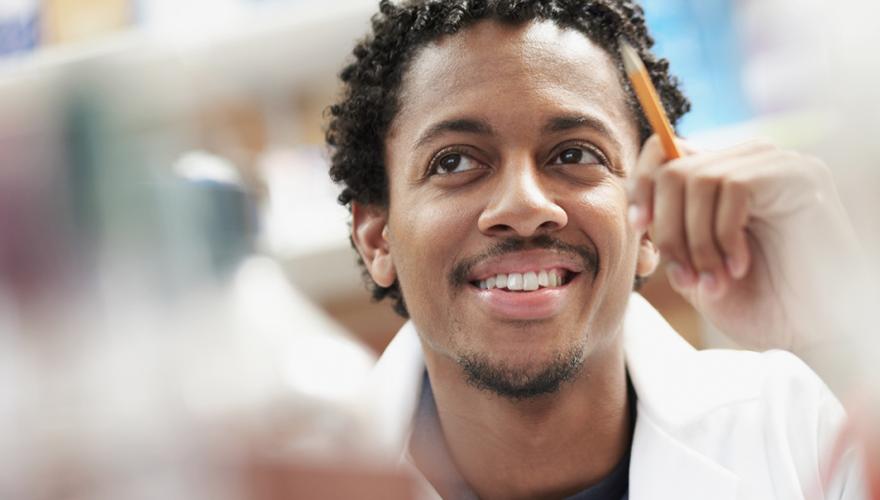 student in a classroom