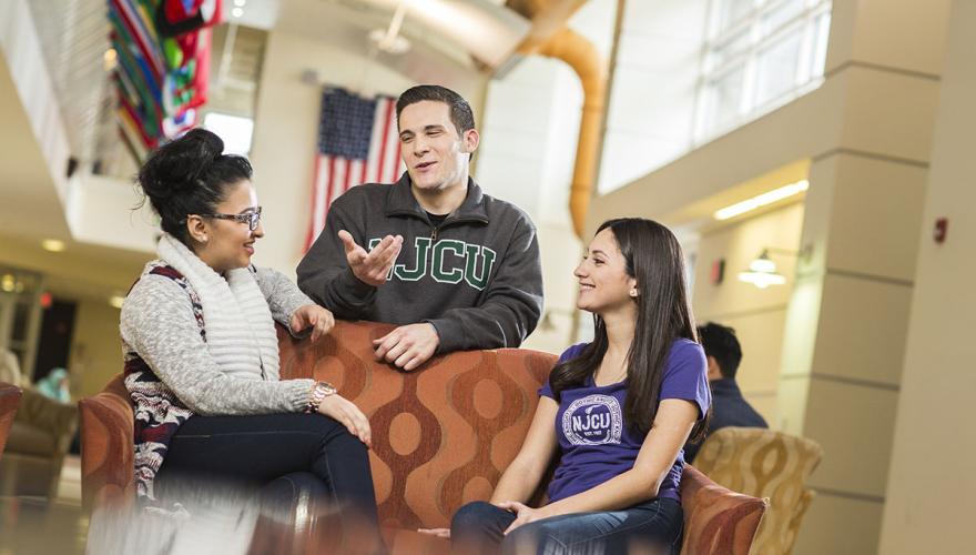 Diverse Group of Students Hanging Out in GSU Lobby