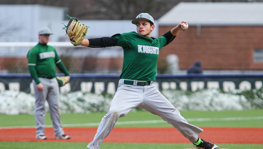Student playing baseball