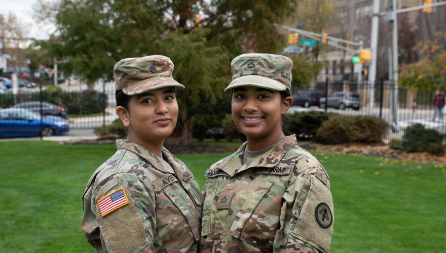 two female national guard students