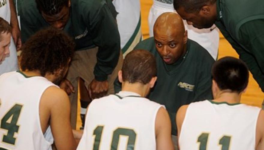 NJCU Men's Basketball Coach Marc Brown With Team Members