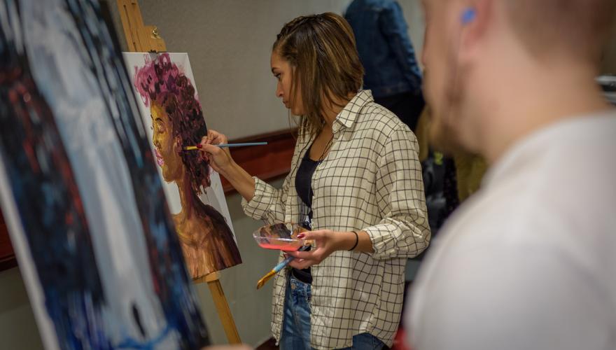 Students in painting class