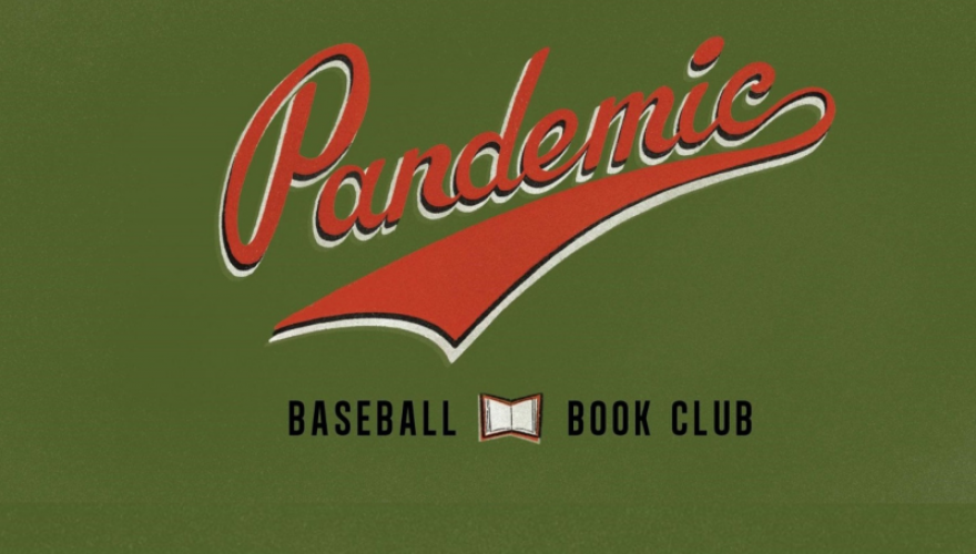 Pandemic baseball book club logo