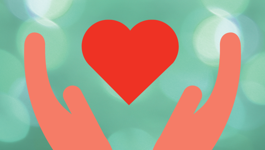 Art of Open Hands with Heart in the Middle