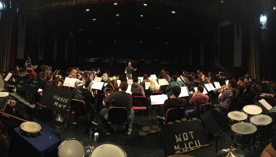 Symphony of Winds and Percussion ensemble in rehearsal