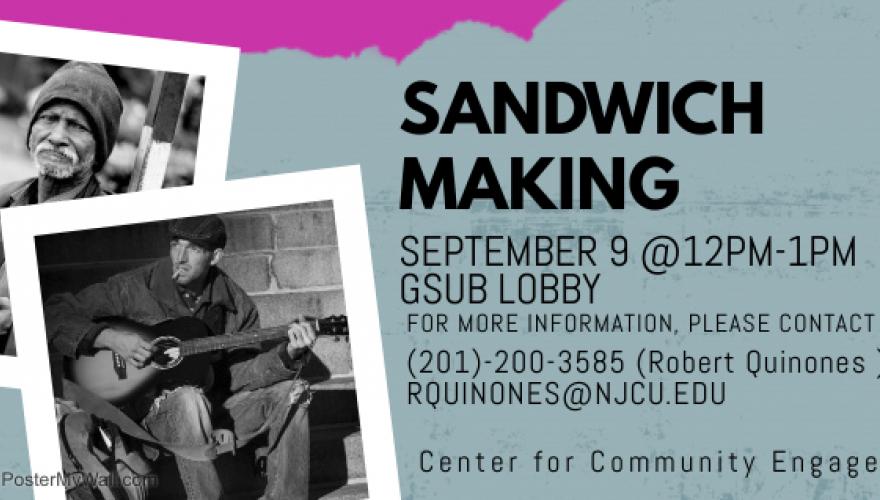 graphic describing time, date, and location of sandwich making event
