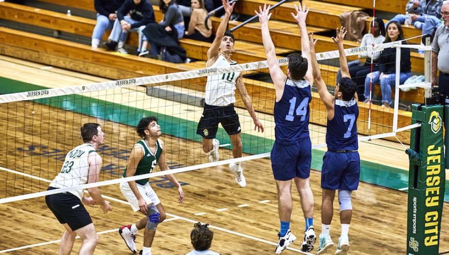 mens volleyball team playing