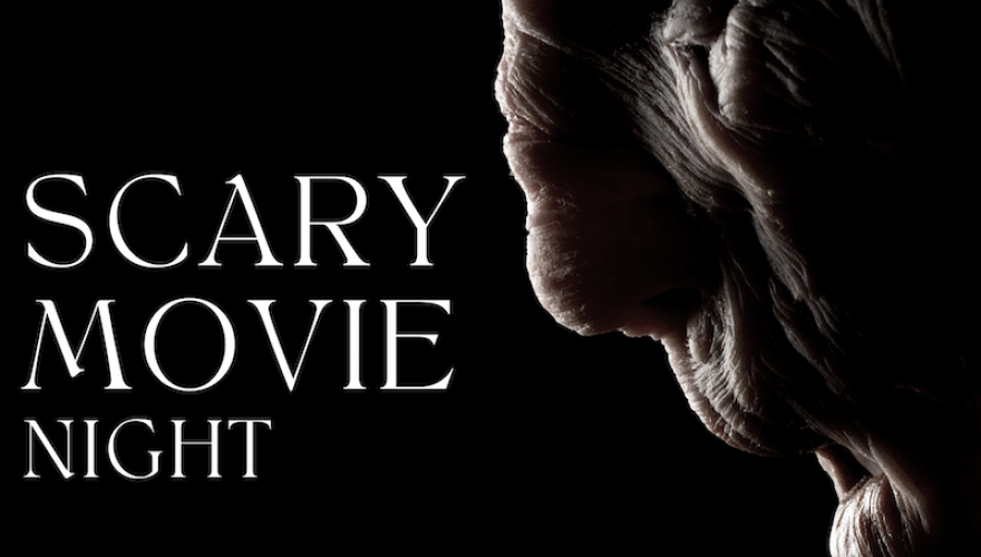 scary movie night banner
