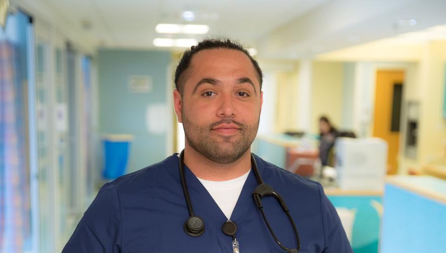 nursing student male facing camera