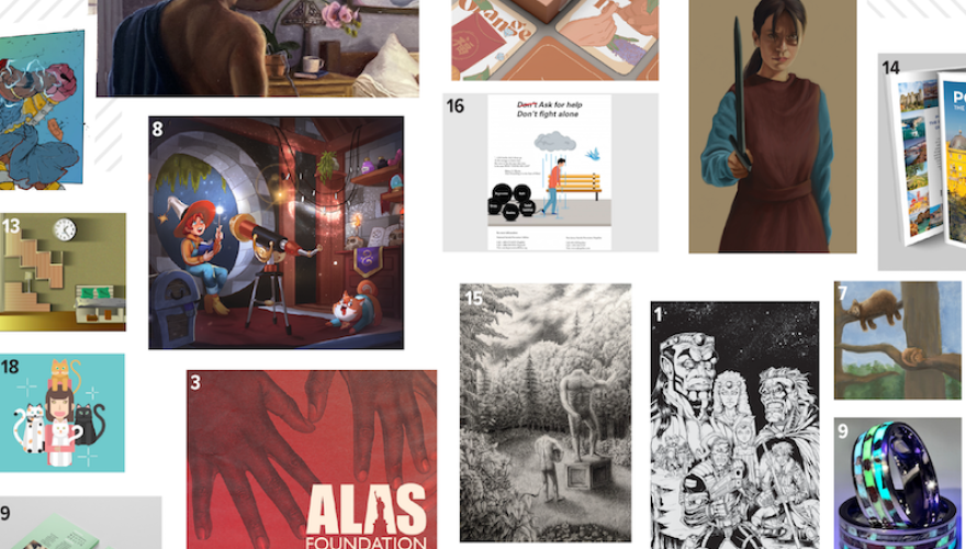 CROPPED IMAGES OF BFA SHOW ART