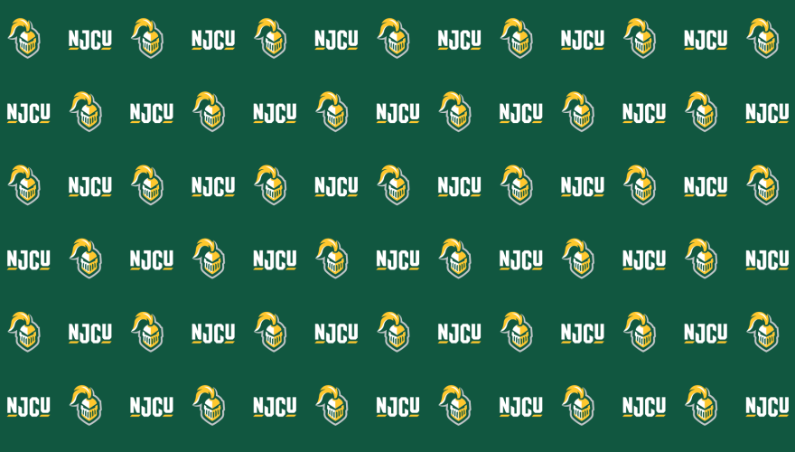 NJCU Gothic Knight Sprit Mark on Green Background for Zoom