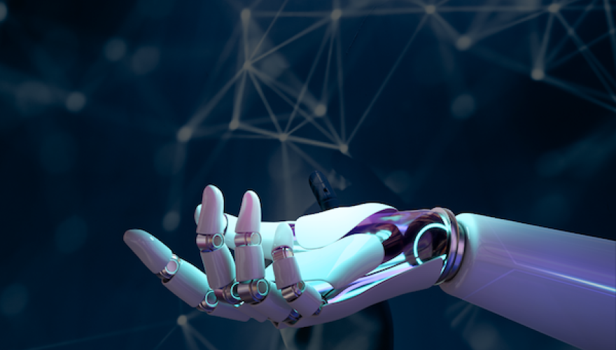 ROBOT HAND IN SPOTLIGHT