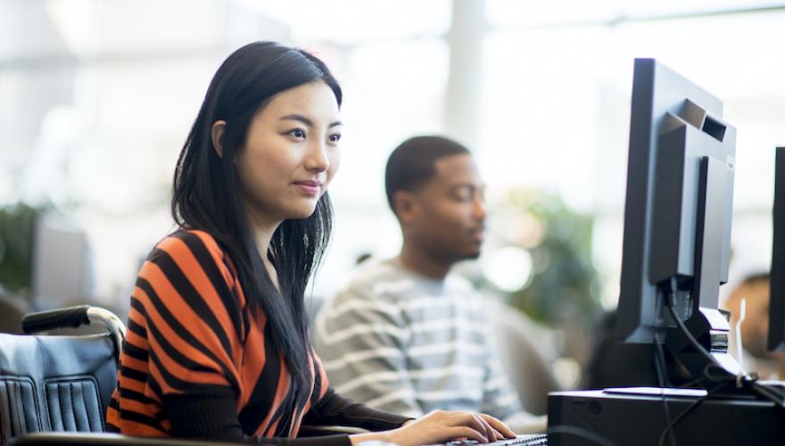 FEMALE AND MALE IN COMPUTER LAB