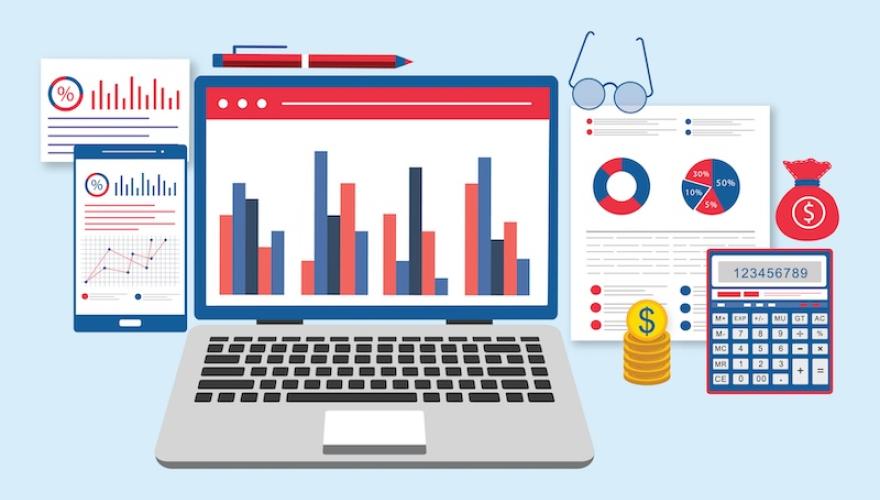 COMPUTER MONEY DATA GRAPHIC