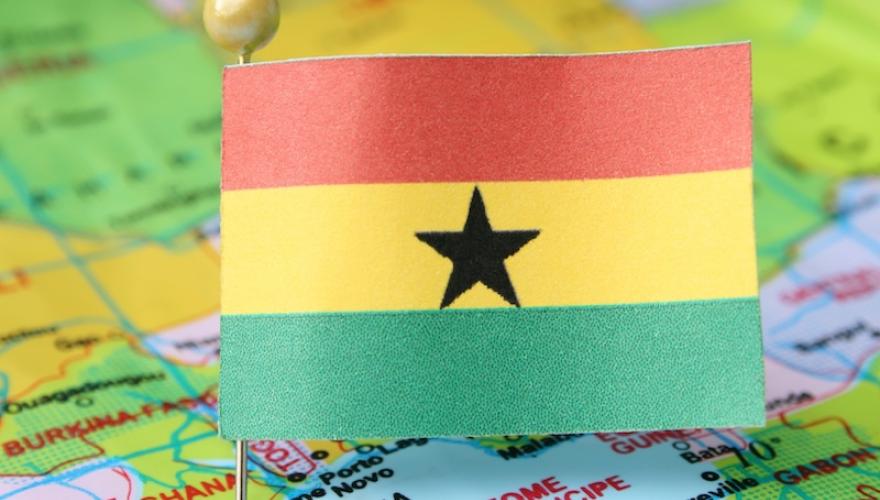 GHANA FLAG AND MAP