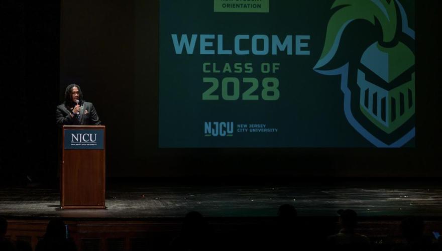 SGA President Speaking at 2024 Orientation