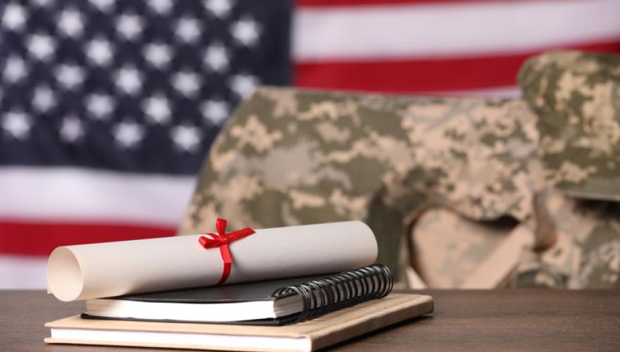 US FLA, MILITARY JACKET, DIPLOMA, BOOKS