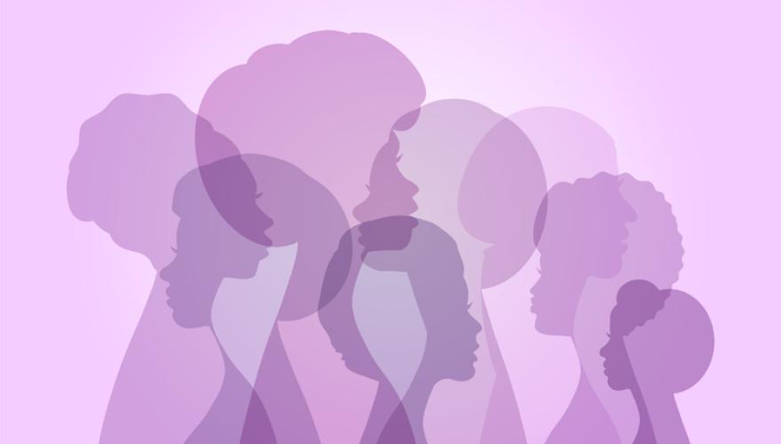 women profiles overlap in illustration