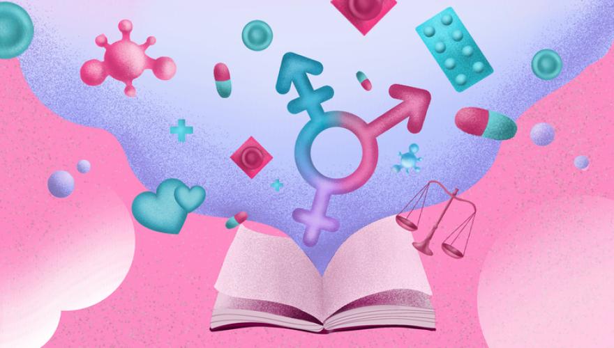 sexual education illustration with symbols