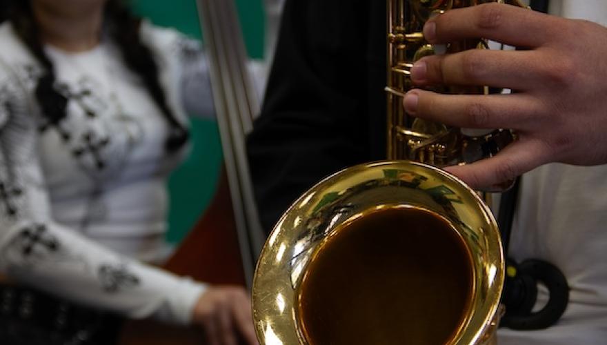 closeup of imstrument and student hands