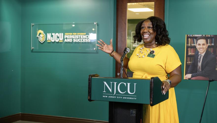 Associate Vice President Joy Smith speaks at the ceremony