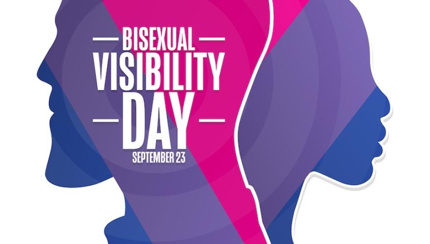 bisexual visibility day graphic, illustrated profiles