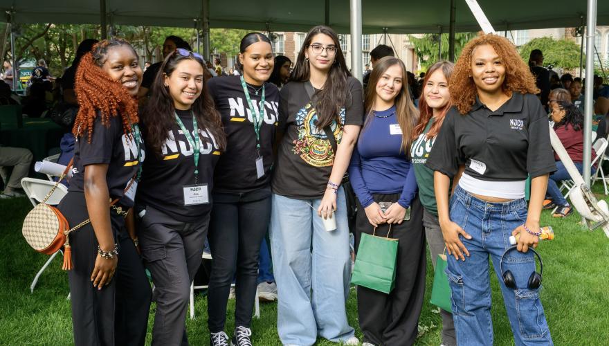 Students posing at Orientation