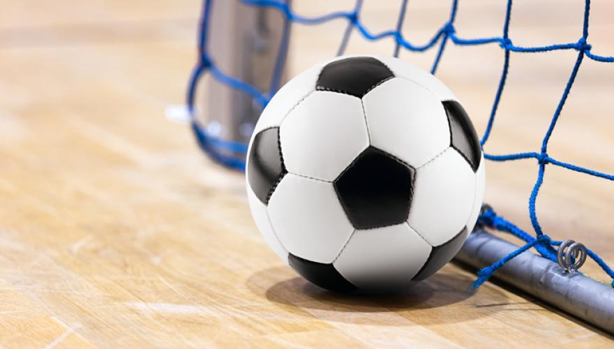 soccer ball and net closeup