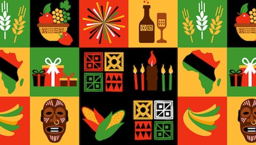 afrocentric holiday block illustration