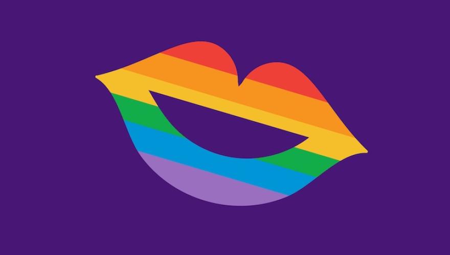 rainbow stencil lips