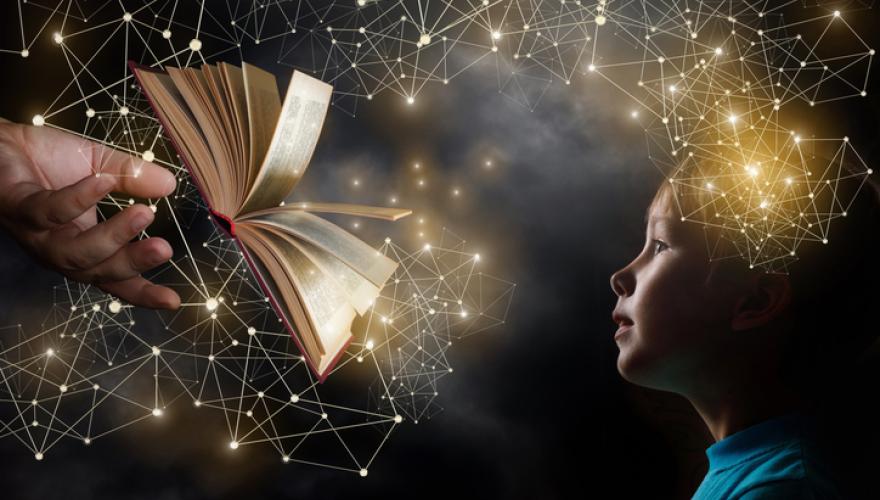 hand, book, child, space graphics