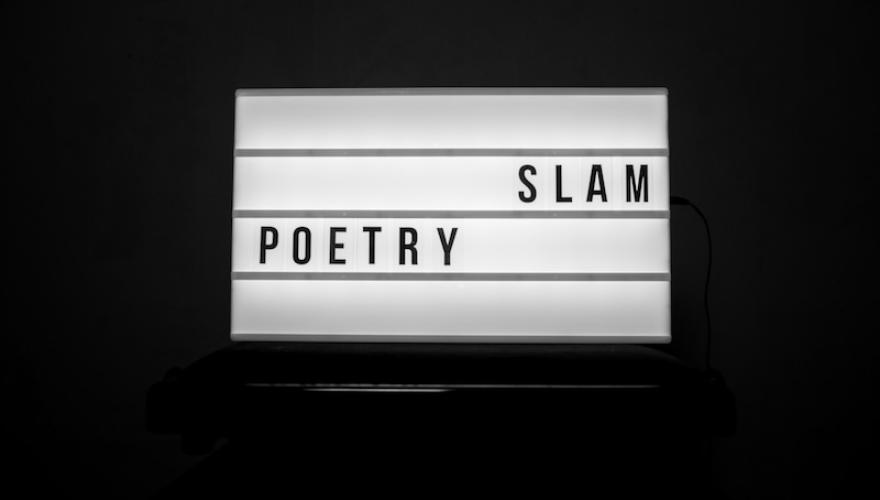 sign with words, slam and poetry.