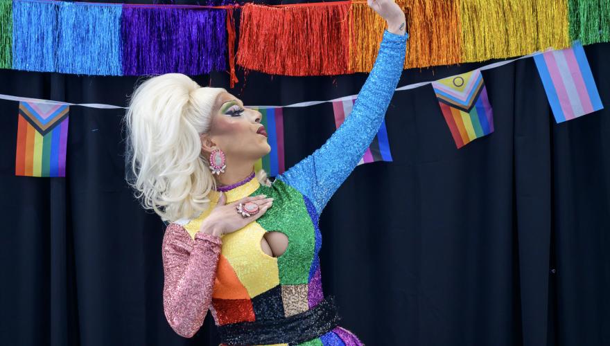 drag brunch performer pose