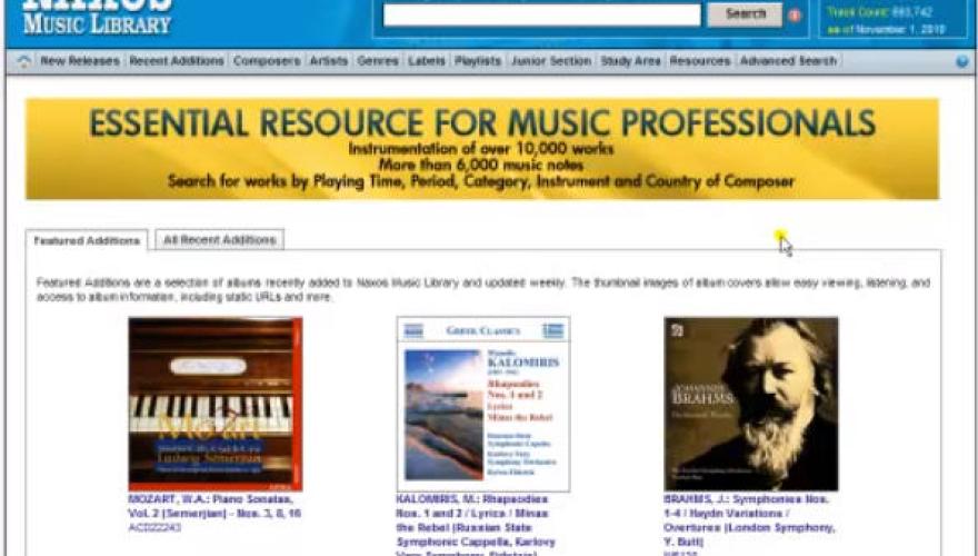 Screen Shot from Naxos Instruction Video