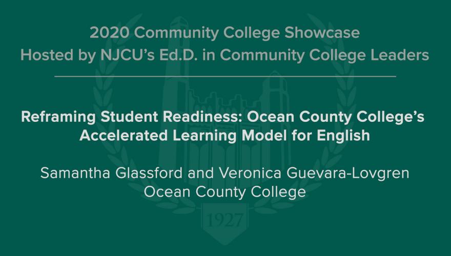 Reframing Student Readiness: Ocean County College's Accelerated Learning Model for English Video Description 