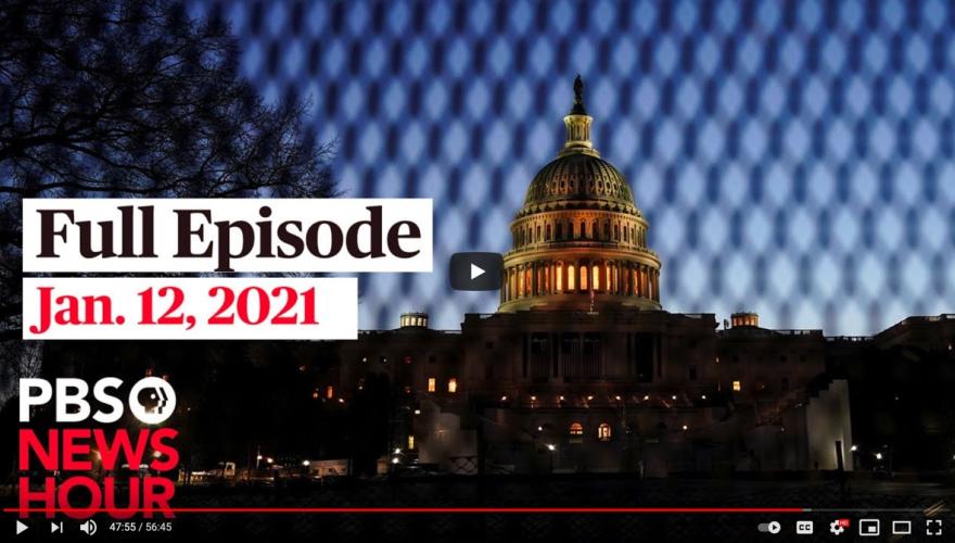 Screenshot of January 12, 2021 PBS Newshour