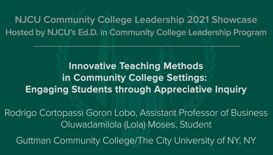 Innovative Teaching Methods in Community College Settings: Engaging Students through Appreciative Inquiry title screenshot